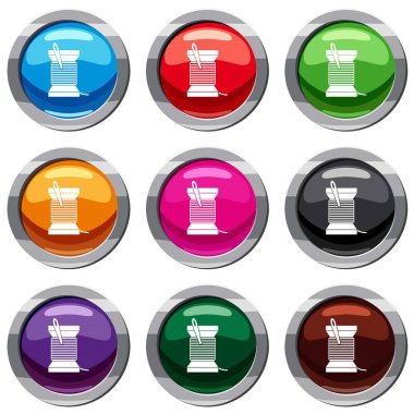 İğne ve iplik 9 koleksiyonu ayarla