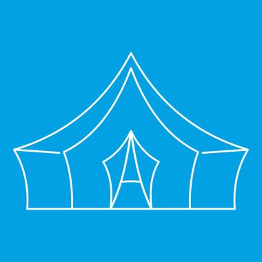 Tente çadır simgesi, anahat stili