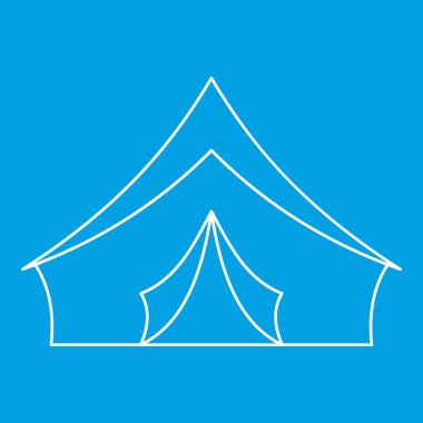 Turist kamp çadır simgesi, anahat stili