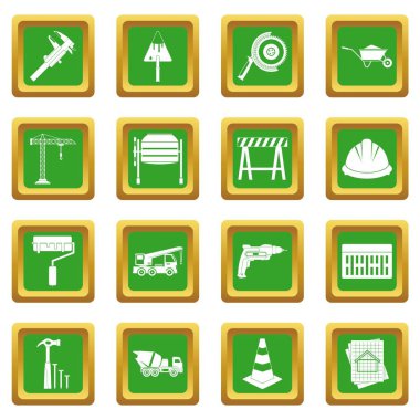 Yeşil mimari Icons set