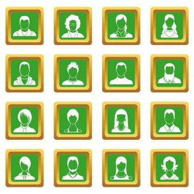 Avatarlar yeşil ayarla Icons set