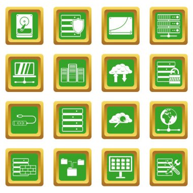 Yeşil veritabanı Icons set