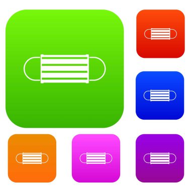 Tek kullanımlık yüz maskesi koleksiyonu ayarla