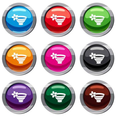 Spa 9 koleksiyonu kümesi için su ile kase