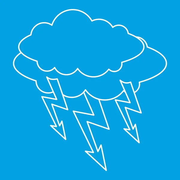 Cloud lightning icon, outline style — Stock Vector