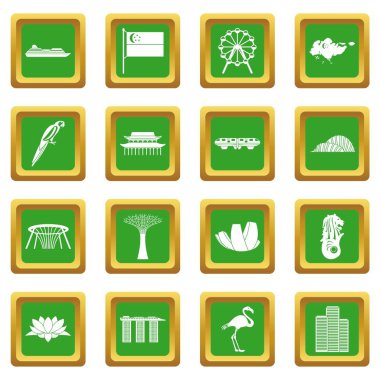 Yeşil Singapur Icons set