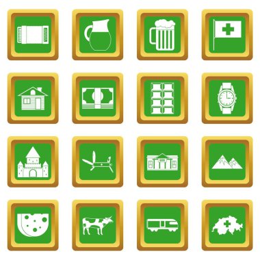 Yeşil İsviçre Icons set