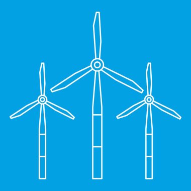Yel değirmenleri için elektrik enerji üretim simgesi