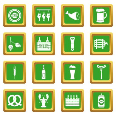 Yeşil bira Icons set
