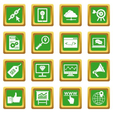 Yeşil SEO Icons set