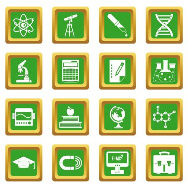 Yeşil eğitim Icons set