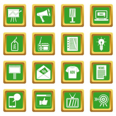 Yeşil reklam Icons set