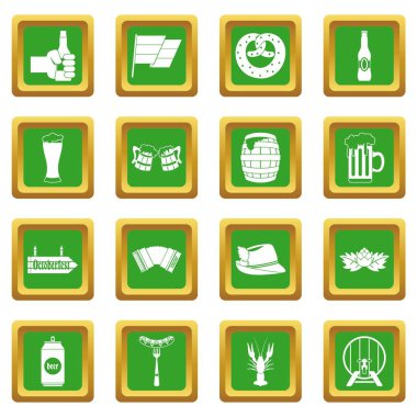 Yeşil Oktoberfest Icons set