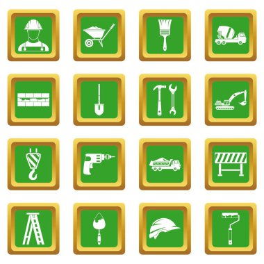 Yeşil İnşaat Icons set