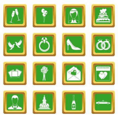 Simgeler düğün yeşil ayarla