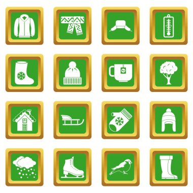 Yeşil kış Icons set