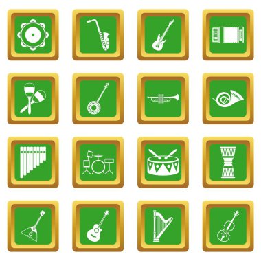 Yeşil müzik aletleri Icons set