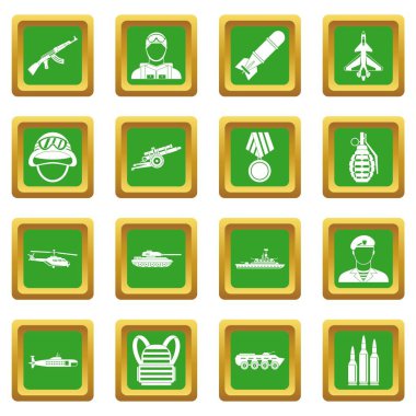 Yeşil savaş Icons set