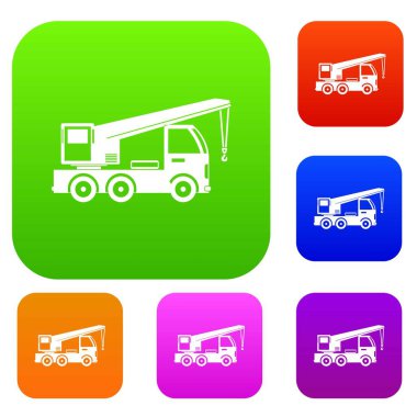 Kamyon monte edilmiş vinç set koleksiyonu