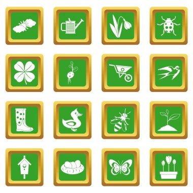 Yeşil bahar Icons set
