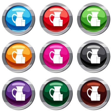 Süt sürahi 9 koleksiyonu ayarla