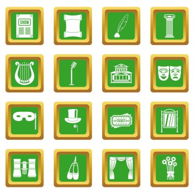 Yeşil tiyatro Icons set