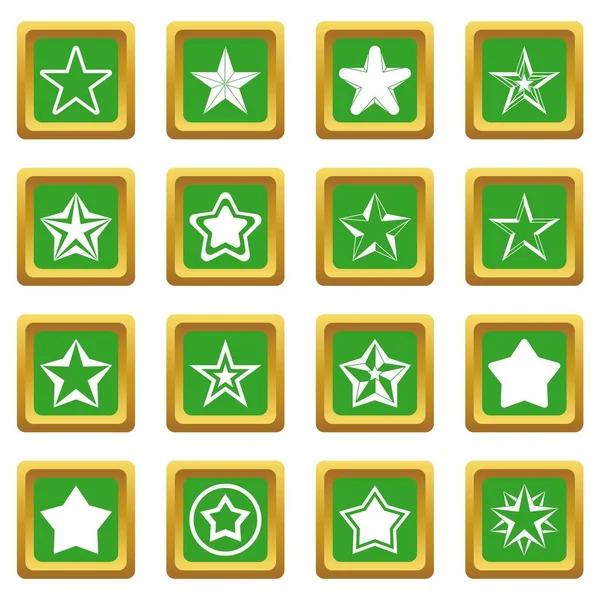 Conjunto de iconos estrella verde — Archivo Imágenes Vectoriales