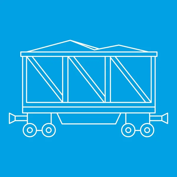 Піктограма завантаженого вагона, стиль контуру — стоковий вектор