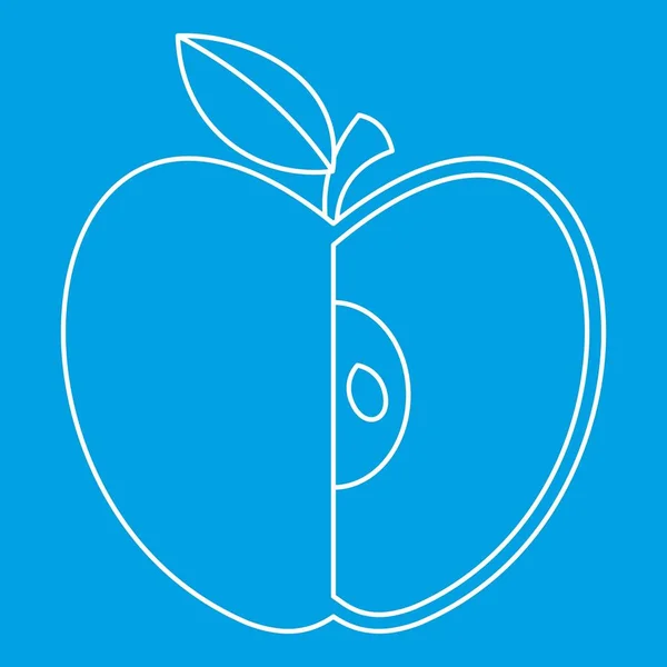 Icône de pomme tranchée, style contour — Image vectorielle