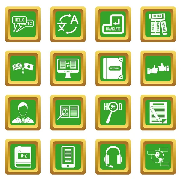 Yabancı dil simgeleri öğrenme yeşil ayarla