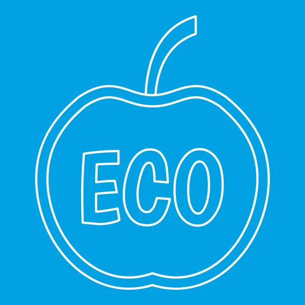 Піктограма яблука ECO, стиль контуру — стоковий вектор