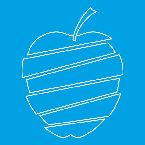 Ikona jabłko pokrojone, styl konturu — Wektor stockowy