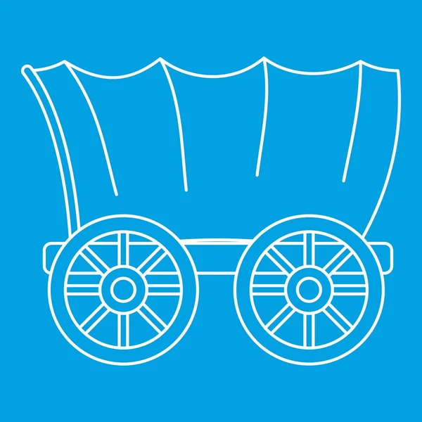 Icono de carro cubierto occidental antiguo, estilo de contorno — Vector de stock