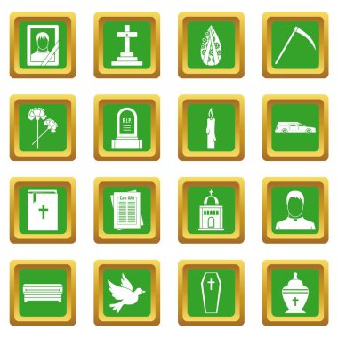 Yeşil cenaze Icons set