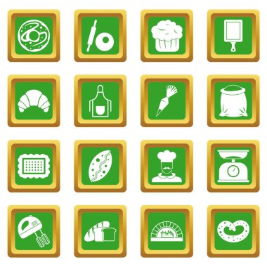 Yeşil fırın Icons set