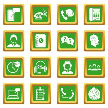 Çağrı merkezi simgeleri simgeleri yeşil ayarla