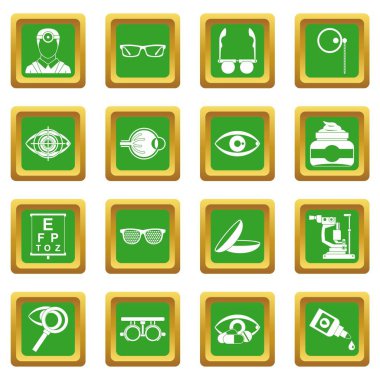 Yeşil göz doktoruna araçları Icons set