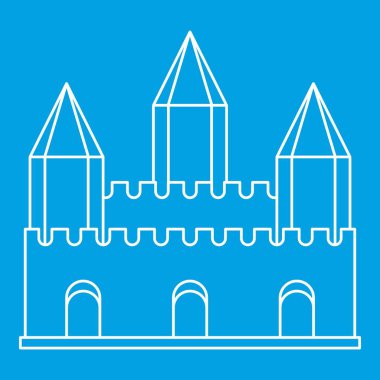 Antik kale kuleleri simgesi, anahat stili ile