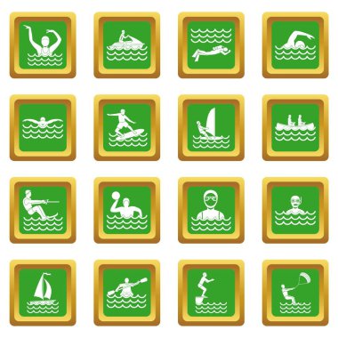 Su spor simgeleri yeşil ayarla