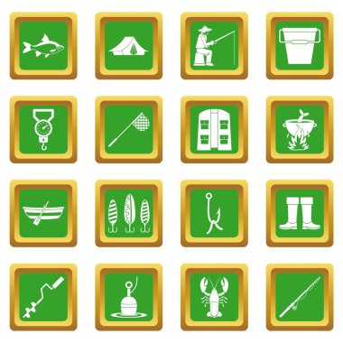 Araçlar simgeler Balık tutma yeşil ayarla