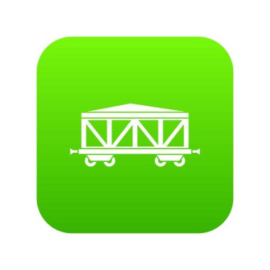 Tren kargo vagon simgesi dijital yeşil