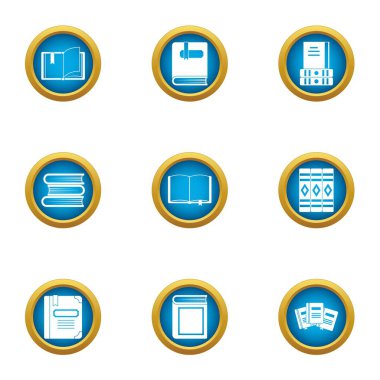 Muayene Icons set, düz stil