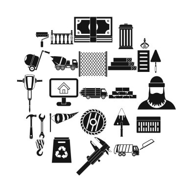 Malzeme simgeler kümesi, basit tarzı bina