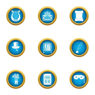 Anlaşma Icons set, düz stil