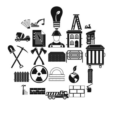 Malzeme Icons set, basit tarzı