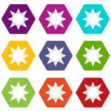 9 vektör origami güneş Icons set