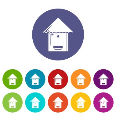 Ağaç arı kovanı simgeler vektör renk ayarla