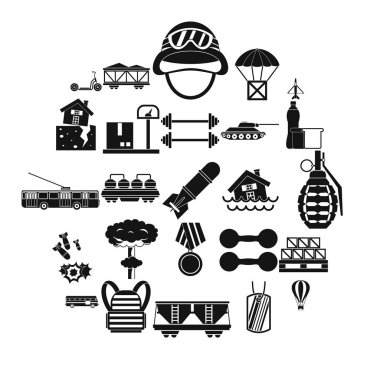 Yük Icons set, basit tarzı