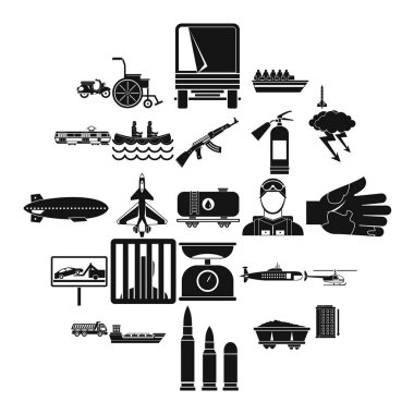 Sürükle Icons set, basit tarzı