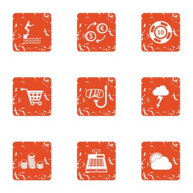 Gişe simgeler kümesi, grunge tarzı para